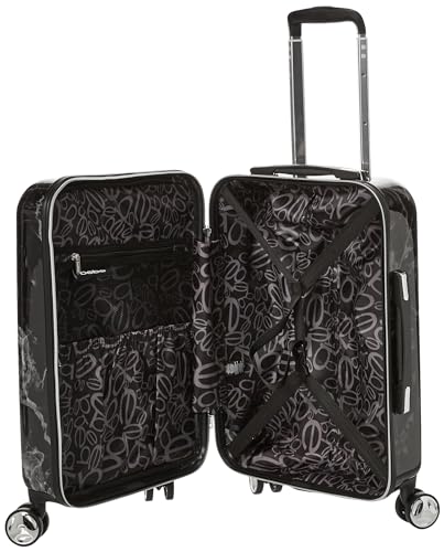BEBE Reyna 21" Hardside Carry-on Spinner Carry-On Luggage, Black Marble