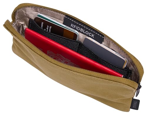 Thule Aion Travel Organizer - 2-in-1 pouch includes travel wallet and electronics bag - RFID blocking zipper pouch - Internal pockets to stay organized - 100% recycled waxed PFC-free fabric