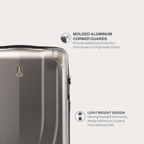 Travelpro Pathways 3 Hardside Expandable Luggage, 8 Spinner Wheels, Lightweight Hard Shell Suitcase 3 Piece Set (21/25/28), Champagne