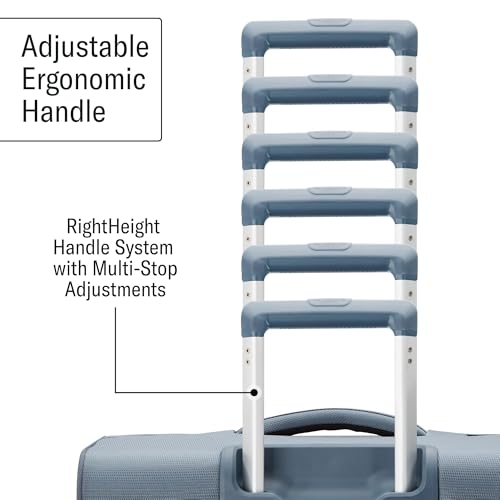 Samsonite UpLIFT Lightweight Medium Checked Softside Luggage with Spinner Wheels - Expandable - Airline-Approved, Polyester Soft Suitcase for Ultra Light Travel - Elemental Blue