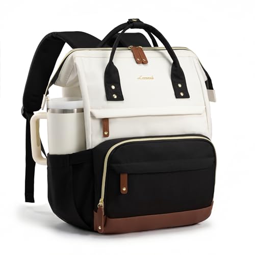LOVEVOOK Laptop Backpack for Women, 15.6 Inch Work Business Backpacks Purse With Large Capacity, Waterproof Nurse Bag College Bookbag for School, Waterproof Casual Daypack for Travel