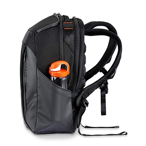 Briggs & Riley Cargo Backpack - Carry On Travel Backpack for Women & Men, Personal Item Bag, Self-Repairing Zippers, Padded Straps, Fits up to 15" Laptop - ZDX Collection, Black