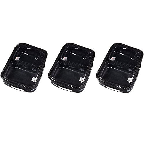 ZUCA Utility Pouch Combo Set - Three Large and Six Mini Utility Pouches, Clear (3-Pack)