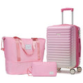 LARVENDER Carry on Luggage 22x14x9 Airline Approved, Expandable 20 Inch Hardside Suitcase with Wheels TSA Lock, PC+ABS Lightweight Carry on Suitcases for Women, Peach Sparkling (20/DB/TB)