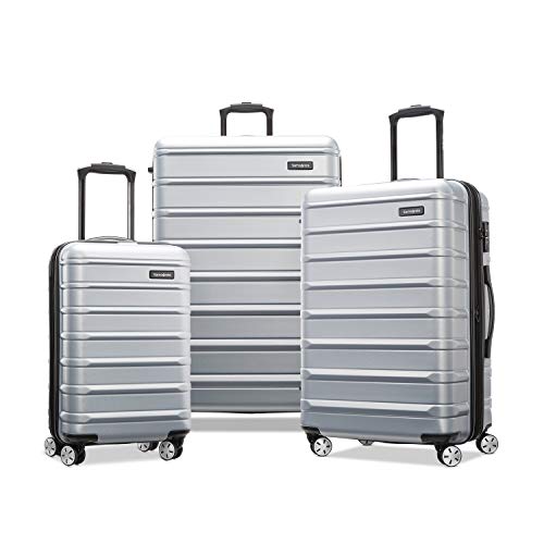 Samsonite Omni 2 Hardside 3 Piece Set - Includes Global Carry-On, Medium, & Large Checked Suitcases - 360° Dual Spinner Wheels - Integrated TSA Lock & Expansion - Amazon Exclusive - Artic Silver