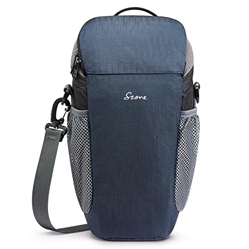 S-ZONE Camera Bag DSLR/SLR Waterproof Camera Case for Photographers Holster Compatible with Nikon Canon Sony, Dark Blue, Casual Daypack