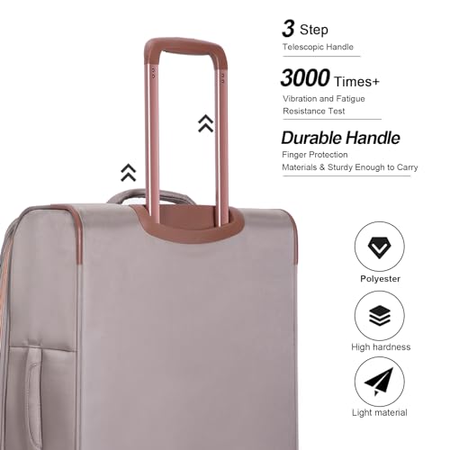 Travelhouse Softside 3 Piece Luggage Sets, 4 Piece Expandable Soft Sided Suitcase with Spinner Wheels, Lightweight Travel Set with Underseat Duffel Bag (16/20/24/28)