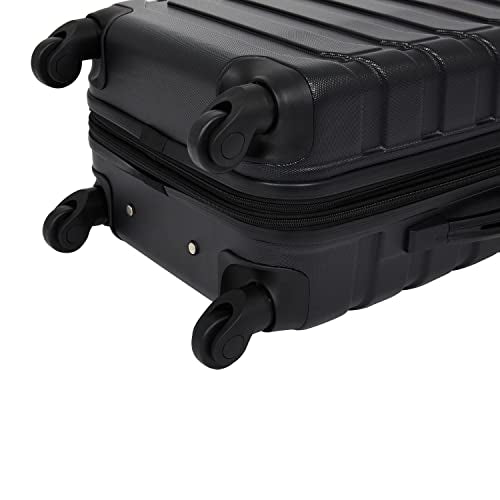 Wrangler 4 Piece Miami Luggage and Packing Cubes Set, Black