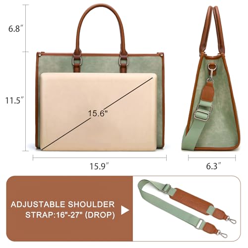 Montana West Laptop Tote Bag for Women 15.6 Inch Waterproof Leather Computer Bags Business Office Work Briefcase MWC-625GN