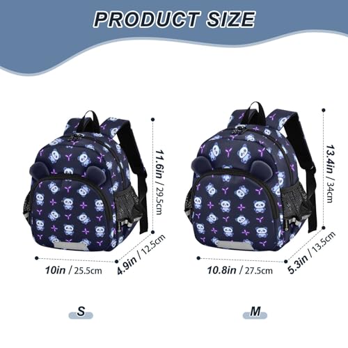 miaozhen Cute Ears Preschool Backpacks Leash Little Girls Anti-Lost Personalized Carry On Backpacks with Reflective Strip Cartoon Cute Neon Fluorescent Panda mochila para bebes