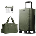ECOHUB Hardside Expandable Carry On Luggage, 20" Rolling Luggage 22x14x9 Airline Approved with Spinner Wheels & TSA Lock, Lightweight Small Hardshell Travel Suitcase Valises, 20inch Carry-on Green