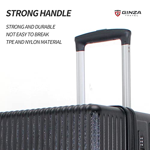 PRIMICIA GinzaTravel Trunk Luggage, 28 Inch Luggage with Spinner Wheels, Scratch resistant texture Lightweight PC material with TSA Lock（Family Travel Series ） (Black)