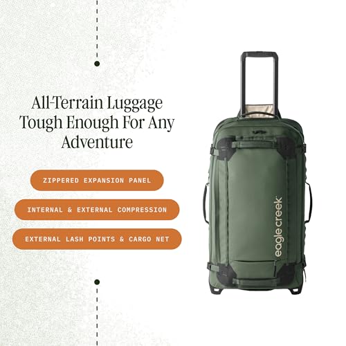 Eagle Creek Gear Warrior XE 2-Wheel Luggage to Keep Travel Items Organized - Smooth Rolling Wheels - Telescoping Handle - Padded Laptop Pocket - Jungle Green - 30”