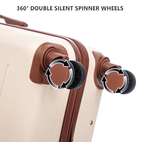Luggages Sets 3 Piece ABS Hardside Luggage Sets Spinner Wheels Suitcase with Lock