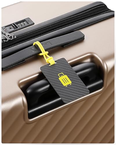 LUGGEX Luggage Tag for Suitcases - Carbon Fiber Accelerate Identification Bag Tag with Reusable Writing Panel - Waterproof & Durable, Travel Essentials（1 Pack）