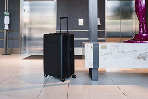 LEVEL8 Elegance PC Matte Hardshell Luggage Set, 20" Carry-On and 24" Checked Medium Luggage - Black