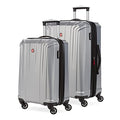 SwissGear 3750 Hardside Luggage with Spinner Wheels, Silver, 2-Piece Set (18.5/23)