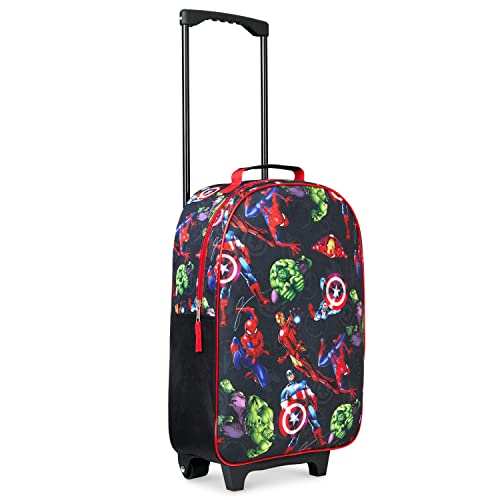 Marvel Avengers Spiderman Kids Suitcase Foldable Carry On Luggage with Wheels Lightweight Travel Trolley Bag for Vacations Trips Gifts for Boys (Multicolor Avengers)