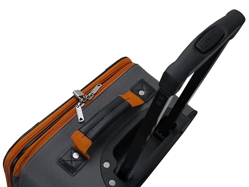 Rockland Fashion Softside 2 Piece Luggage Set, Expandable, (14" Tote/19" Upright), Charcoal