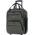 KROSER Carry On Underseat Multi-functional, 16-inch Underseater Lightweight Overnight Suitcase for Women, Army Green