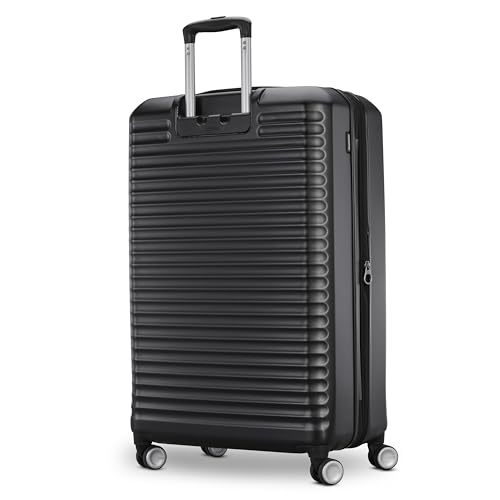 American Tourister Stratum 3.0 Large 28-Inch Spinner, Airline Approved, Durable Hardside Luggage, Expands 1.5", RightHeight™ Adjustable Handle, Black