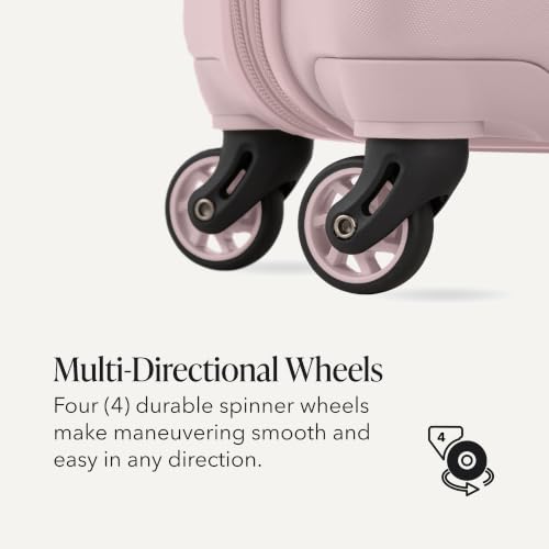 SwissGear 7366 Signature Hardside Expandable Luggage with Spinner Wheels, TSA Lock, Cup-Holder, Pink, 2-Piece Set (19/27)
