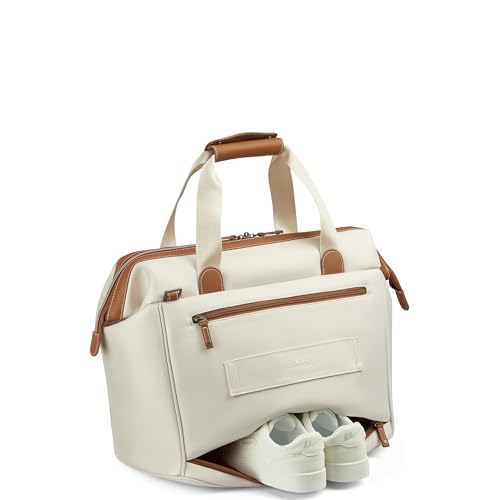 DELSEY PARIS Chatelet 2.0 - Small Weekender - Travel Duffle Bag - Carry On Duffle bag with Laptop Compartment and Shoes Pocket – Lightweight Travel Bag, Angora