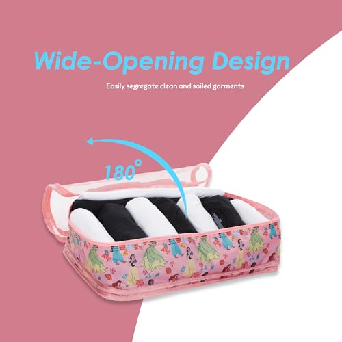 Disney Princess Cinderella Packing Cubes - Winnie the Pooh, Minnie Mickey Stitch 5 Piece Packing Cubes Compression - Travel Essential Accessories - Luggage Suitcase Organizer Set - For Kids, Adults