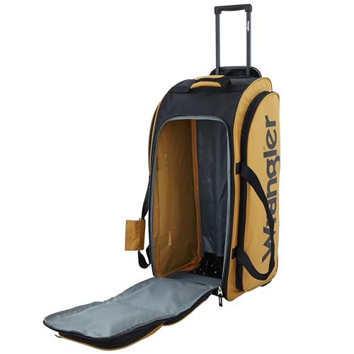 Wrangler Wesley Rolling Duffel Bag, Ambergold, Large 30-Inch