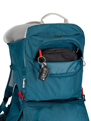 Osprey Poco SLT Lightweight Child Carrier Backpack – Slimmed-Down Hiking Carrier for Toddlers with Safety Harness, Sunshade, and Ventilated Backpanel – Lightweight Travel-Friendly Option, Deep Peyto