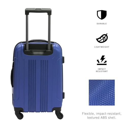 Kenneth Cole REACTION Out of Bounds Lightweight Hardshell 4-Wheel Spinner Luggage, Cobalt Blue, 20-Inch Carry On
