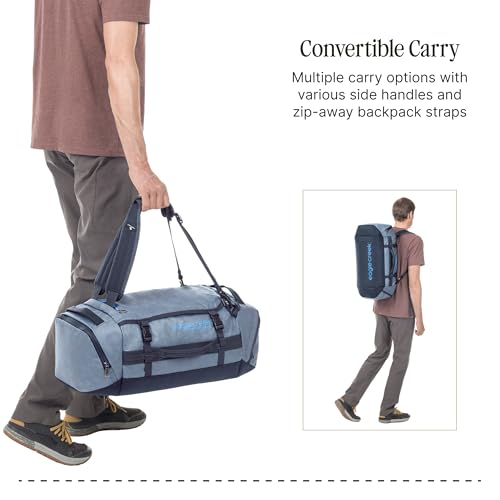 Eagle Creek Cargo Hauler Duffel Bag - Carry-On Duffel Bag for Travel - Easy Access Compartments - Lockable Zipper Opening - Water Resistant - Glacier Blue - 40L