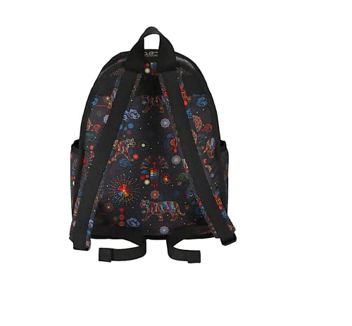 LeSportsac Bright Fortune Basic Backpack/Rucksack, Style 7812/Color E476, Festive & Colorful Graphics Artfully Arranged Celebrate Year of the Tiger, Evoking Optimism & Strength