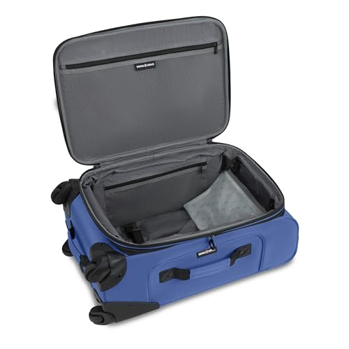 SWISSGEAR Sion Softside Expandable Spinner Luggage Durable Lightweight Travel Suitcase, Regatta, Carry-On