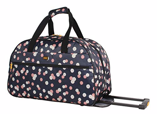 LUCAS Designer Carry On Luggage Collection - Lightweight Pattern 22 Inch Duffel Bag- Weekender Overnight Business Travel Suitcase with 2- Rolling Wheels (Ditty Floral)