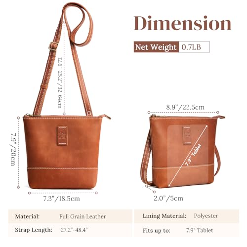 S-ZONE Leather Crossbody Bags for Women Small Over the Shoulder Purses and Handbags Trendy