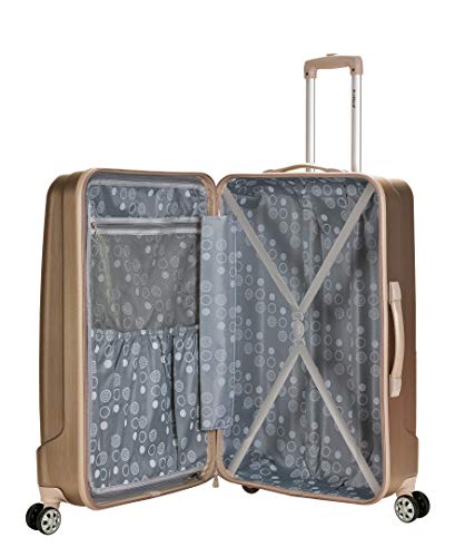 Rockland Santa Fe Hardside Spinner Wheel Luggage Set, Bronze, 3-Piece Set (20/24/28)