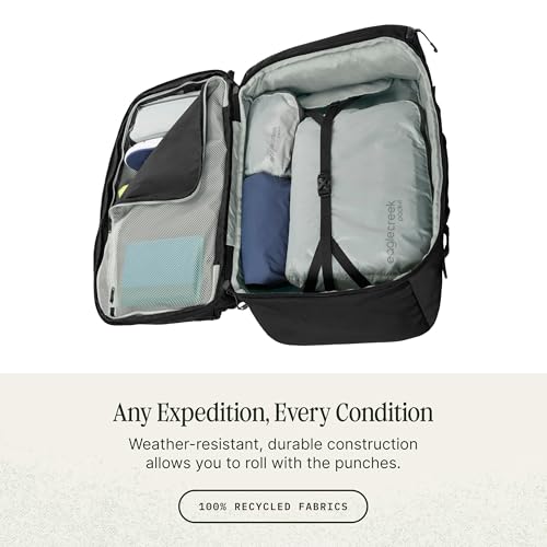 eagle creek Tour Travel Pack 55L – Lightweight Backpack with Expandable Storage, Laptop Compartment - Has Travel-Ready Features for Global Adventures - Black