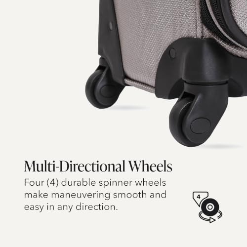 SwissGear Sion Softside Expandable Roller Luggage, Pewter, 3-Piece Set (21/25/29)
