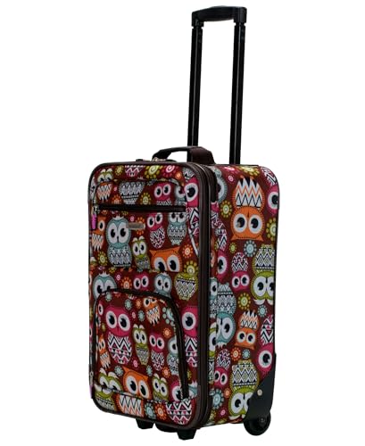 Rockland Fashion Softside Upright Luggage Set, Expandable, Owl, 2-Piece (14/19)