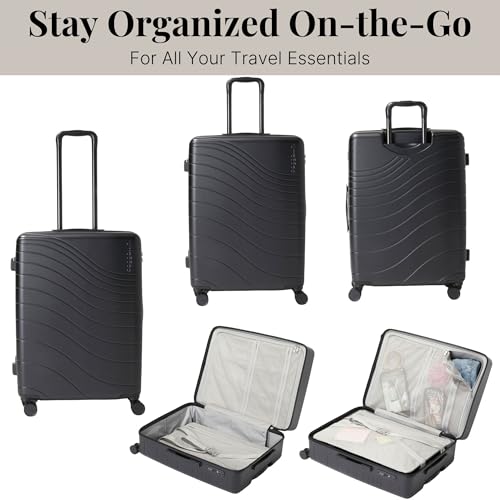 Baggallini Set Wave 26” 4 Wheel Hardside Luggage - Lightweight Suitcase with Wheels