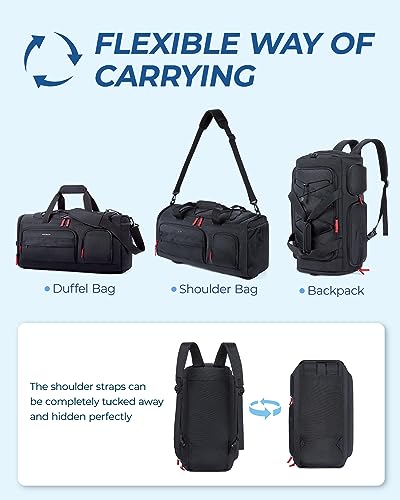 BAGSMART Gym Bag for Women & Men, 35L/63L Sports Travel Duffel Backpack with Shoe Compartment Laptop Compartment, Water Resistant Carry On Weekender Bag for Airplane