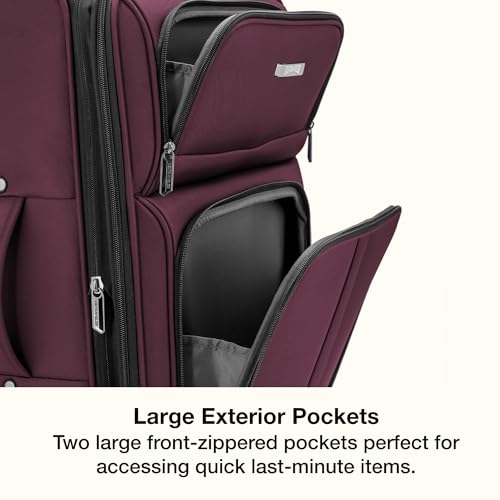 U.S. Traveler Anzio Softside Expandable Luggage with Spinner Wheels, Burgundy, 2-Piece Set (22/30)