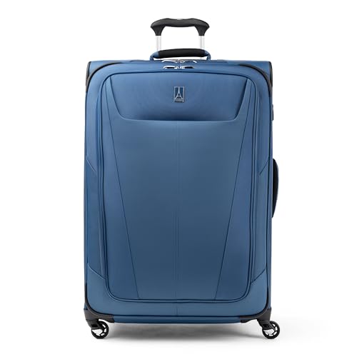 Travelpro Maxlite 5 Softside Expandable Luggage with 4 Spinner Wheels, Lightweight Suitcase, Men and Women, Ensign Blue, Checked-Large 29-Inch
