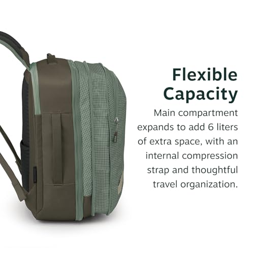 Osprey Transporter 26+6 Travel Pack - Expandable Personal Item Backpack with Laptop Sleeve - Lightweight Daypack, Pine Leaf Green
