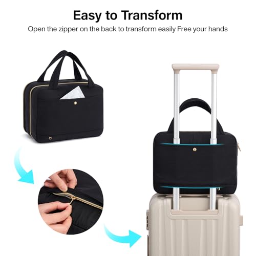 Hanke 29 Inch Expandable Checked Luggage Lightweight PC Hard Shell Luggage Suitcases and Hanging Travel Toiletry Bag for Women with Jewelry Organizer Compartment, Travel Essentials
