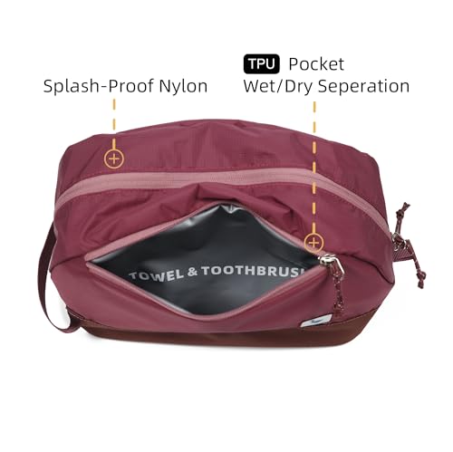 kalgoTeal Travel Toiletry Bag For Women, 8L Large Packing Cube with Waterproof TPU Wet/Dry Compartment