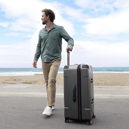 Traveler's Choice Maxporter II Polycarbonate Hardside Trunk with Spinner Wheels, Gray, 31-Inch Large Trunk