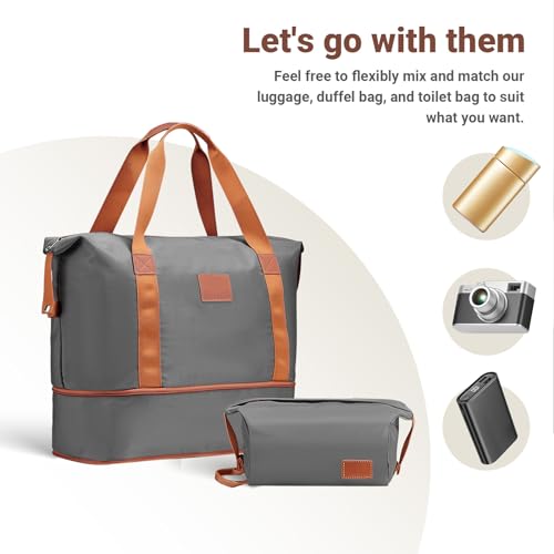 Joyway Carry on Luggage Sets 3 Piece with Spinner Wheels,Hardside 20 Inch Carry-on Suitcase 22x14x9 Airline Approved with Combination Lock, Grey Brown