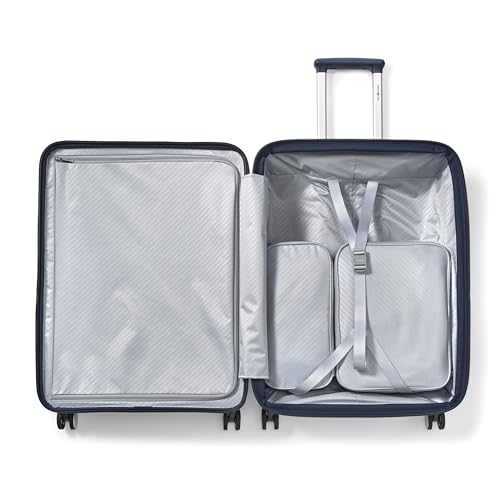 Samsonite Paralux Medium Checked Luggage - Innovative Design - Quick Access Front Pocket - Dual Suspension Wheel Technology - TSA Lock - Expandable - Includes Removable Packing Cubes - Midnight Navy